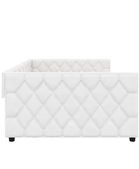 Streamdale Furniture Upholstered Daybed with Trundle and Led