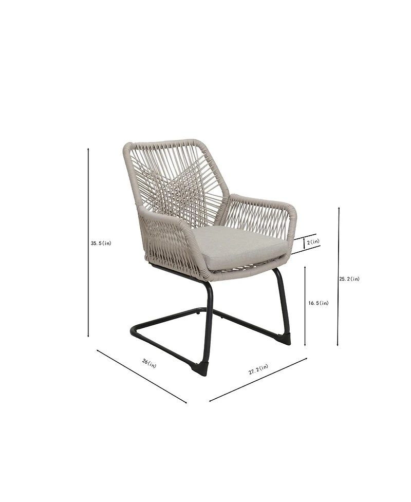 Streamdale Furniture Pe Rattan Outdoor Armchairs with Cushions, Set of 2