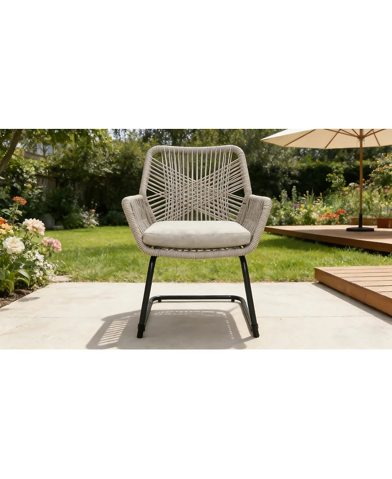 Streamdale Furniture Pe Rattan Outdoor Armchairs with Cushions, Set of 2