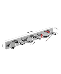 Busdays 43 Inch 6 Light Led Modern Bathroom Vanity Light Fixture Over Mirror 18W Bath Light Bar
