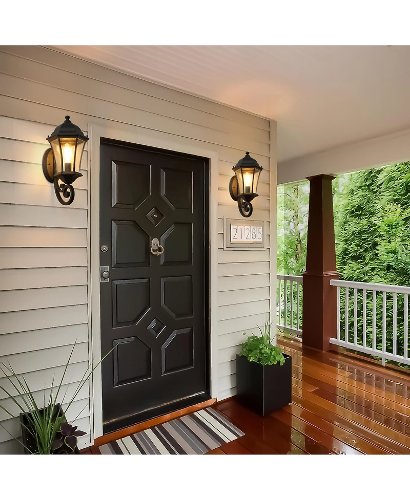 Busdays 1 Pack Metal Outdoor Wall Lantern Light Wall Mounted Sconce for Porch Patio Garden Bulb Not Included