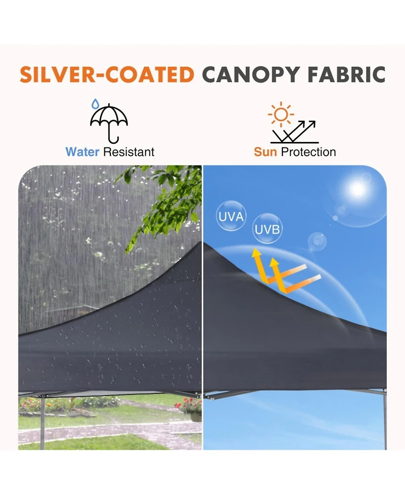 Yiortwo 10x10 Pop Up Canopy Tent Outdoor Instant Shade Portable Shelter