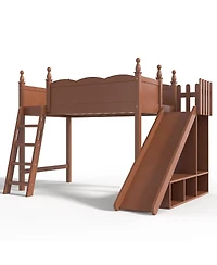 Streamdale Furniture Loft Bed with Storage, Wardrobe, and Slide