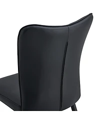 Streamdale Furniture Modern Pu Chair Set - 6 Pieces, smooth line backrest