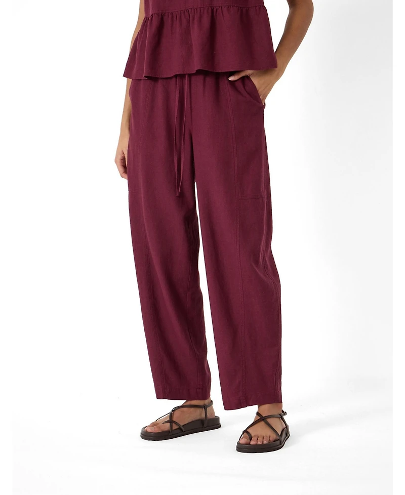 Hush Women's Tovi Linen Blend Barrel Leg Pants