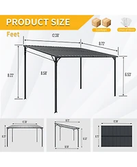 Streamdale Furniture Galvanized Steel Wall-Mounted Outdoor Pergola