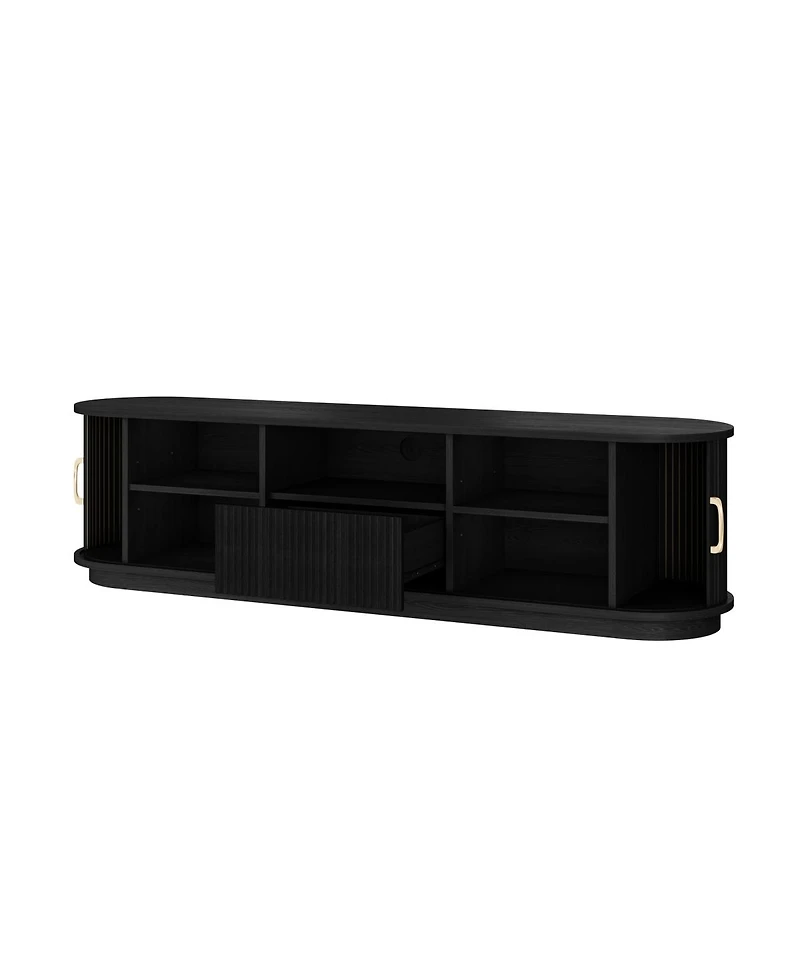 Streamdale Furniture Rustic Farmhouse Tv Stand Sliding Doors and Drawer