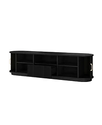 Streamdale Furniture Rustic Farmhouse Tv Stand Sliding Doors and Drawer