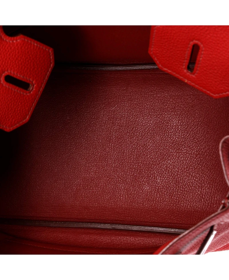 Pre-Owned HERMES Birkin 30 Handbag Red Togo with Palladium Hardware