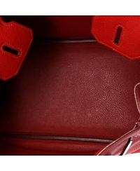 Pre-Owned HERMES Birkin 30 Handbag Red Togo with Palladium Hardware