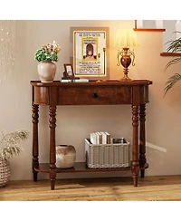 Slickblue 2-Tier Wooden Entryway Console Table for Hallway