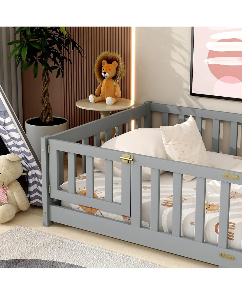 Streamdale Furniture Floor Bed with Fence and Door