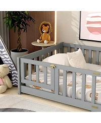 Streamdale Furniture Floor Bed with Fence and Door