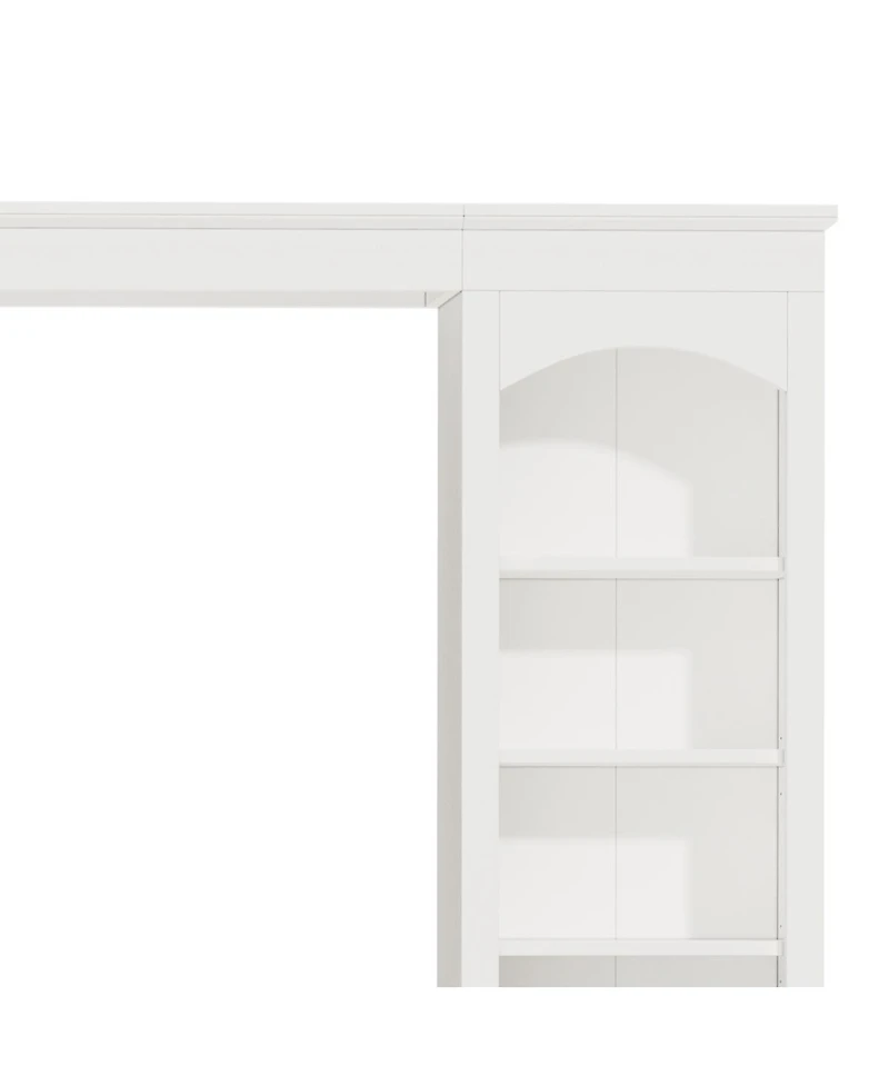 Streamdale Furniture Farmhouse Arched 106" Entertainment Center with Bookshelves