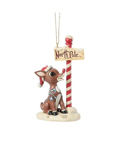 Jim Shore Rudolph by North Pole Sign