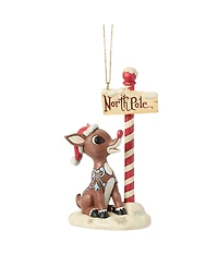 Jim Shore Rudolph by North Pole Sign