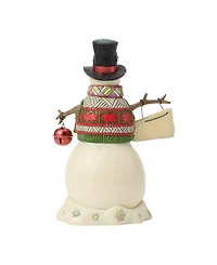 Jim Shore Heartwood Creek Fig Snowman with Hanging Sign