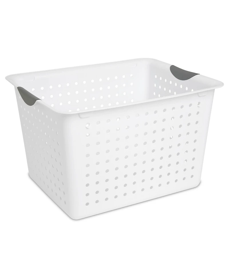 Sterilite Large Deep Durable Ultra Plastic Storage Basket Tote, (6 Pack)