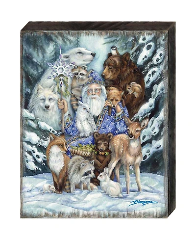 Designocracy Gather In Peace Father Winter Animals Holiday Wall Art