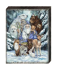 Designocracy Gather In Peace Father Winter Animals Holiday Wall Art