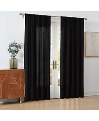 Cannon Percale 200 Thread Count Solid 100% Cotton Drape Pair 2 Piece Window Curtain