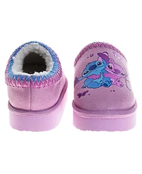 Disney Toddler Stitch and Angel Plush Lined Slippers Girls 2-13 Cozy Soft Warm Non Slip Sole Indoor Comfort