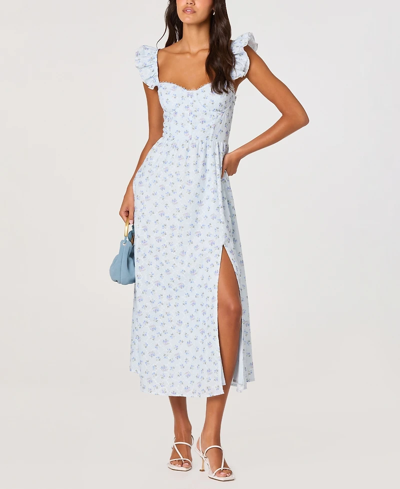 Astr the Label Women's Wedelia Eyelet Corset Midi Dress