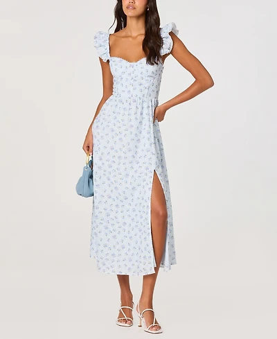 Astr the Label Women's Wedelia Eyelet Corset Midi Dress