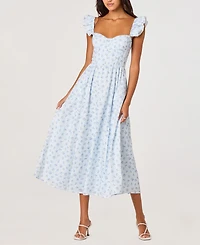 Astr the Label Women's Wedelia Eyelet Corset Midi Dress