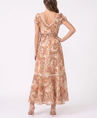 Taylor Women's V-Neck Paisley Fit & Flare Dress