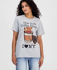 Grayson Threads, The Label Juniors' Bear Coffee Graphic-Print T-Shirt