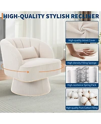 homfan 2Piece Ultra-Plush Swivel Accent Chair 360degree Barrel with Cloud-Like Padding