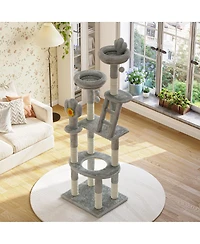 Streamdale Furniture 72in Cactus Cat Tree With Transparent Capsule