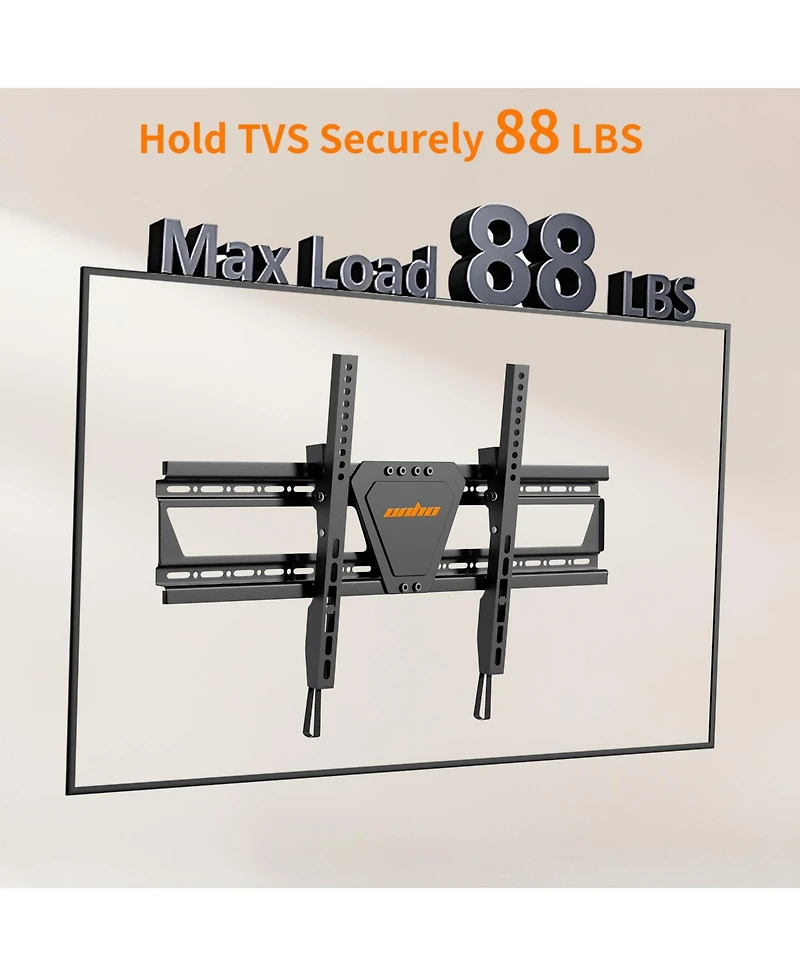 Unho Low Profile Tilting Tv Wall Mount for 30-75" Tvs, Heavy Duty Steel TV Bracket Fits Vesa 600x400mm