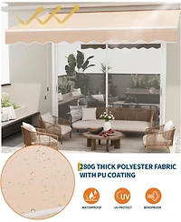 Homfan 12 x 10 Ft Aluminum Patio Awning for Door Window Sun Shade, Heavy Duty Outdoor Canopy Cover Backyard Deck