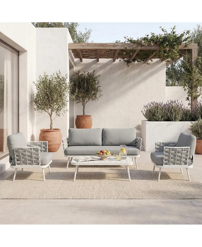 Streamdale Furniture Streamdale Mariano Steel 4-Pieces Conversation Set