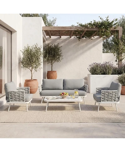 Streamdale Furniture Streamdale Mariano Steel 4-Pieces Conversation Set