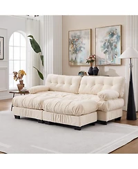 Clihome U Shaped Sectional Couches for Living Room,Modular Sofa Cloud Couch with Ottoman