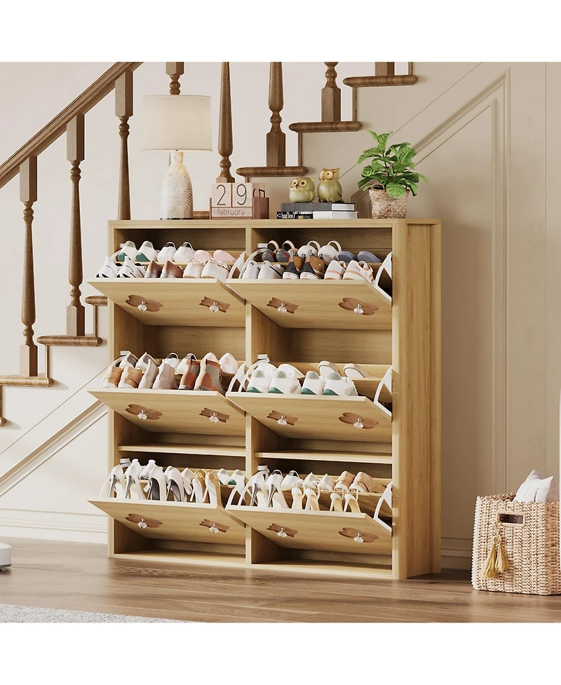 gaomon 6 Flip Freestanding Drawers Shoe Cabinet, Shoe Rack Cabinet for Entryway