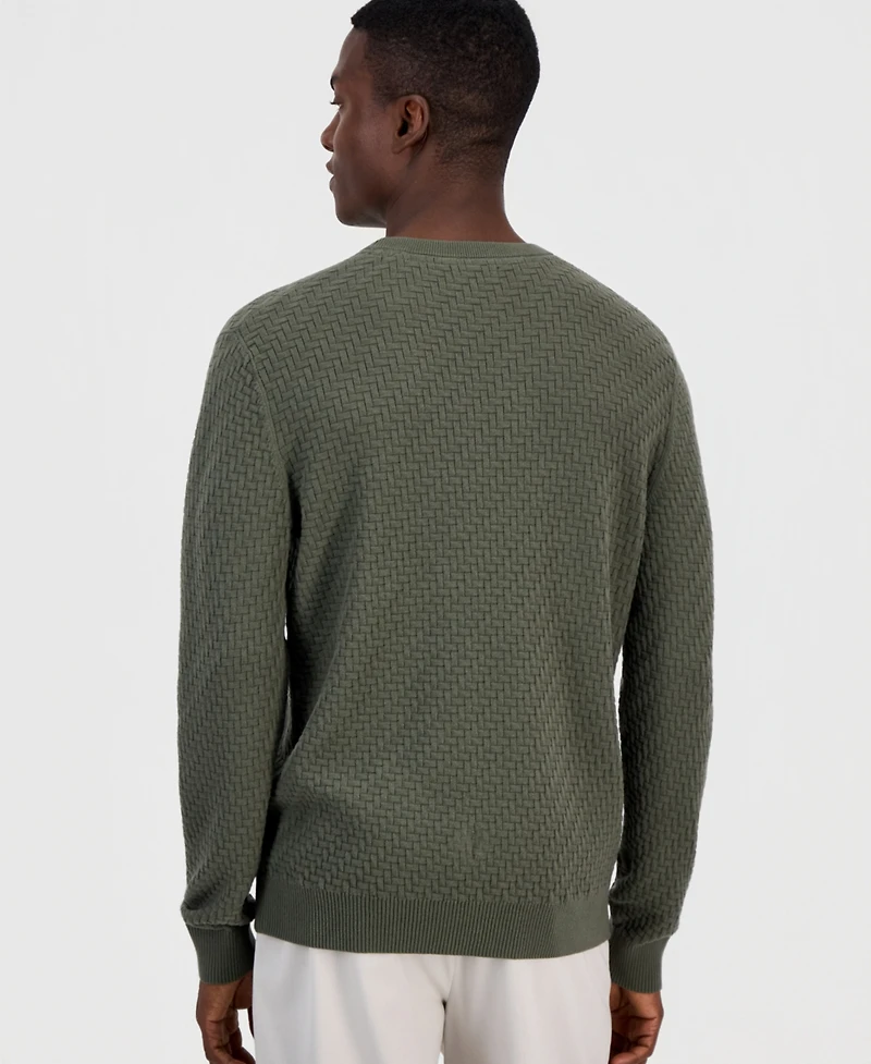 Alfani Men's Basket Weave Long-Sleeve Sweater, Macy's Exclusive