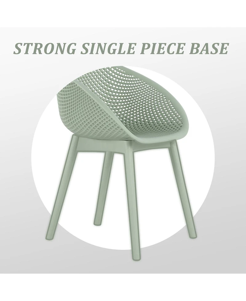 Streamdale Furniture Summer 2-Pack Pale Green Lounge Chairs and Round Table Set