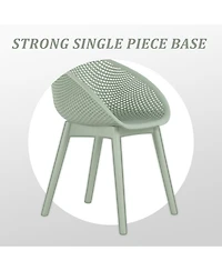 Streamdale Furniture Summer 2-Pack Pale Green Lounge Chairs and Round Table Set