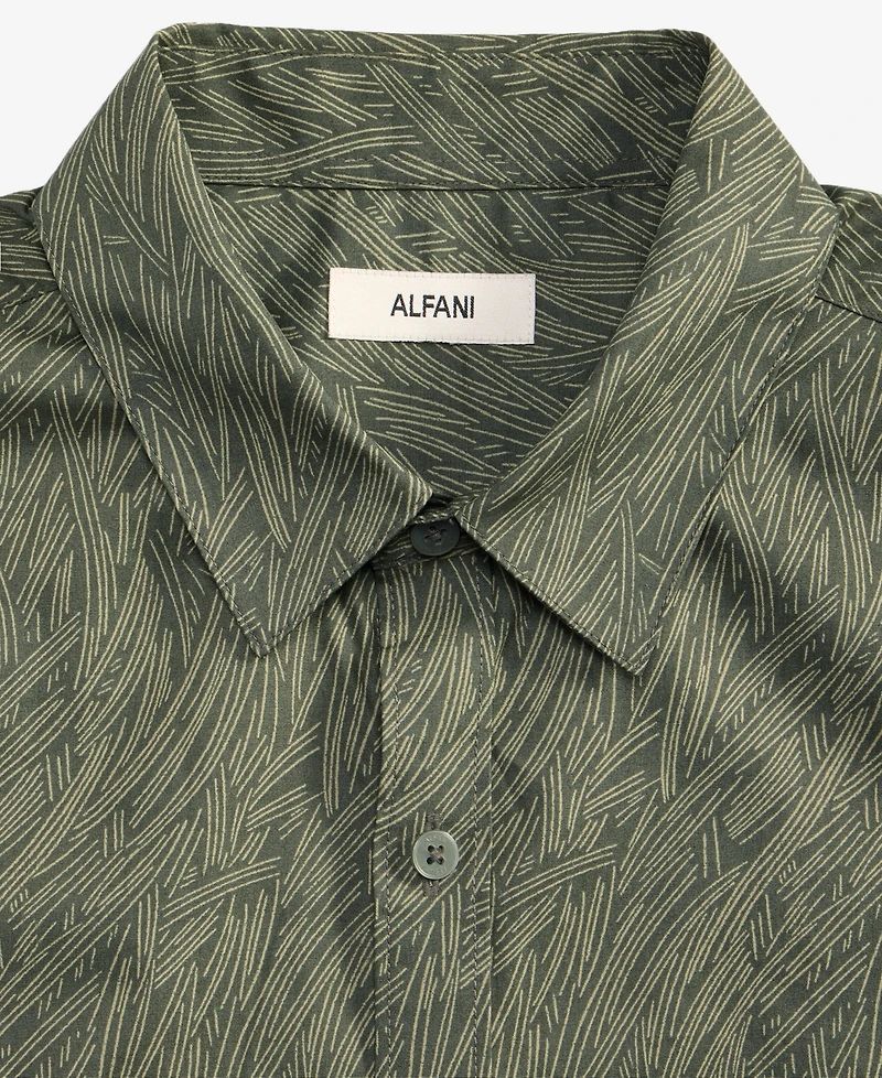 Alfani Men's Baker Geometric Long-Sleeve Shirt, Macy's Exclusive - Bbaker Line Geo
