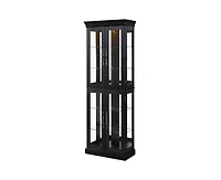 sumyeg Elegant Lighted Glass Curio Display Cabinet Wooden Frame Storage Includes Light Bulb