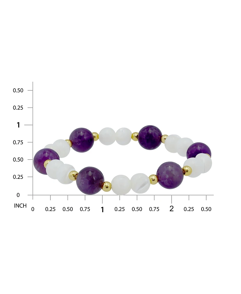 Macy's 14k Gold-Plated Over Brass Imitation Pearl Beads Stretch Bracelet