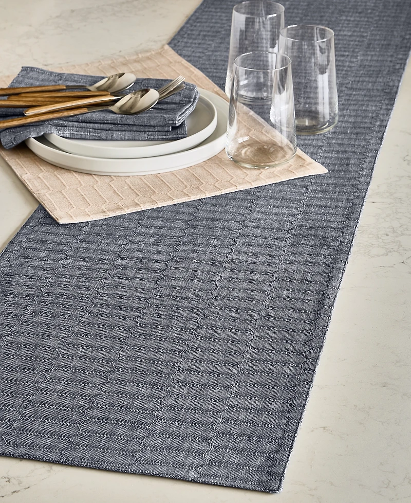 The Cellar Textured Cotton Table Runner, 72" x 14", Macy's Exclusive