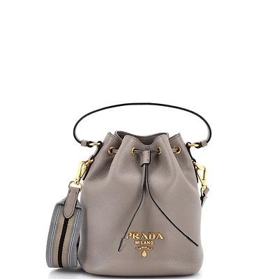Pre-Owned Prada Small Dual Strap Top Handle Bucket Bag Vitello Daino