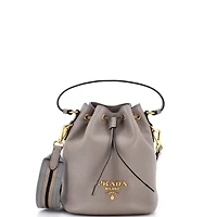 Pre-Owned Prada Small Dual Strap Top Handle Bucket Bag Vitello Daino