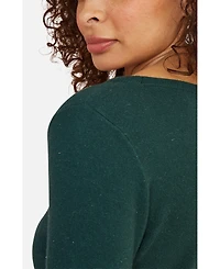 Yumi Women's Sparkle Long Sleeve Boatneck Knit Jumper