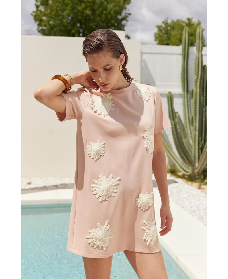 English Factory Women's T-Shirt Dress With Flower Details